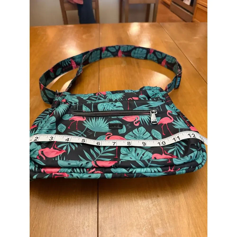 LUG RFID double dutch 3.0 crossbody flamingo black travel cleanable safety cute
